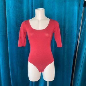 Heart & Hips Half Sleeve Bodysuit in Red